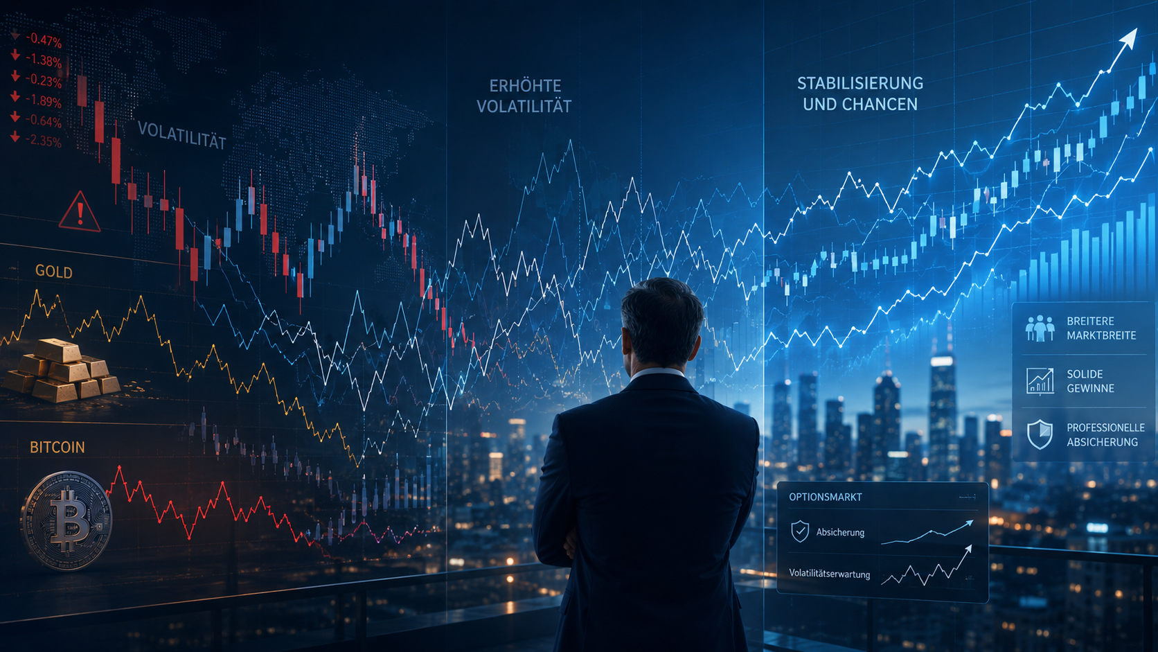 Börsenausblick 2026 zu Aktien, Gold, Bitcoin und steigender Volatilität